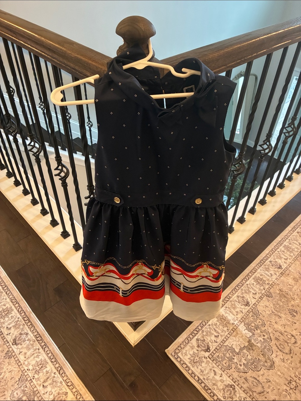 Janie and Jack Navy Dress with Red and White Accents